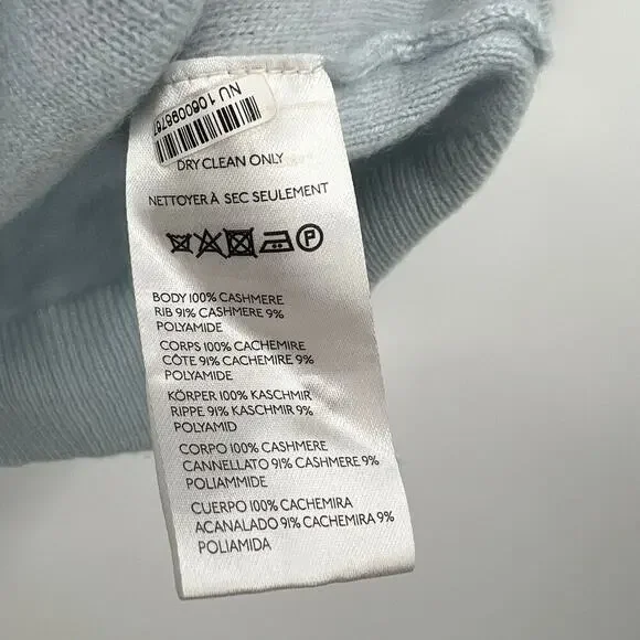 Anthropologie Maeve Puff Sleeve 100% Cashmere Cardi Sweater blue medium or small - Picture 5 of 7